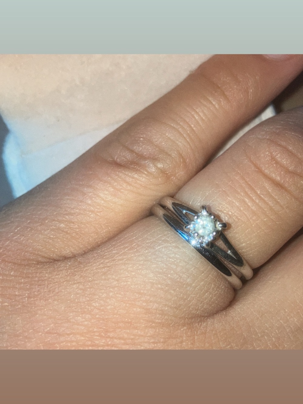 Diamond 10K White Gold Ring Set